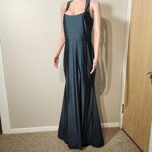 Green Sleeveless Square Neck Maxi Sundress